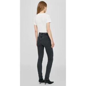 NWT Anine Bing 'Beck' High Rise Skinny Slim Iron Gray Jeans - Size 23